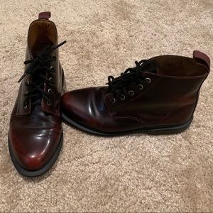 Dr. Martens high-shine 100% vegan leather boots.